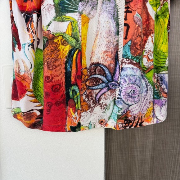 Jams World Aloha Style Camp Shirt Samurai Sushi Print Short Sleeve Size Small - Picture 10 of 12